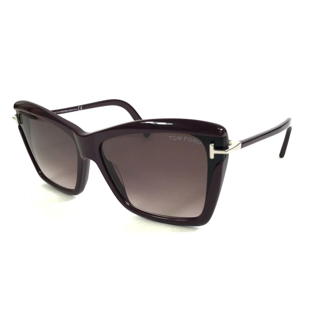Tom Ford Sunglasses Leah TF849 83T Shiny Purple Frames w/ Purple Gradient Lenses